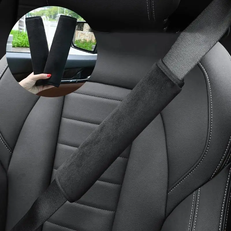 2Pcs/set Car Seat Belt Safety Belt Shoulder Cover Soft Breathable Plush Protection Seat Belt Padding Pad Interior Accessories