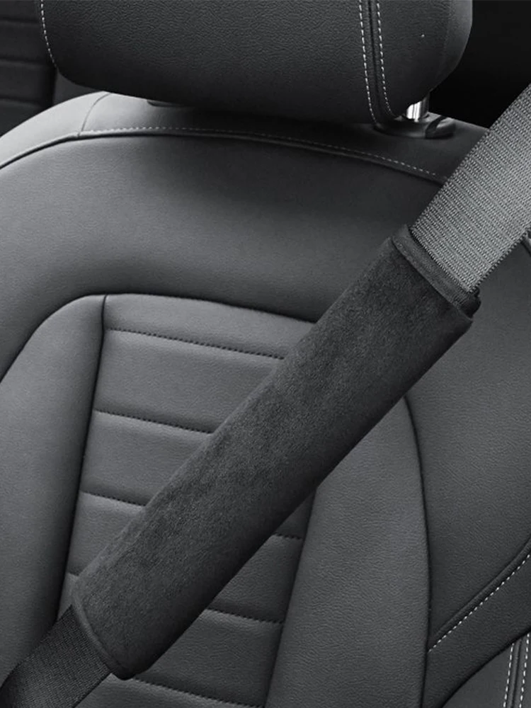 2Pcs/set Car Seat Belt Safety Belt Shoulder Cover Soft Breathable Plush Protection Seat Belt Padding Pad Interior Accessories