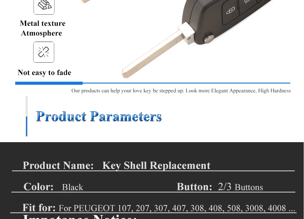 jingyuqin For Peugeot 107 207 307 407 306 308 408 508 3008 4008 Partner CE0523 CE0536 Modified Filp Remote Car Key Shell Case