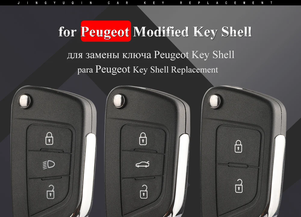 jingyuqin For Peugeot 107 207 307 407 306 308 408 508 3008 4008 Partner CE0523 CE0536 Modified Filp Remote Car Key Shell Case