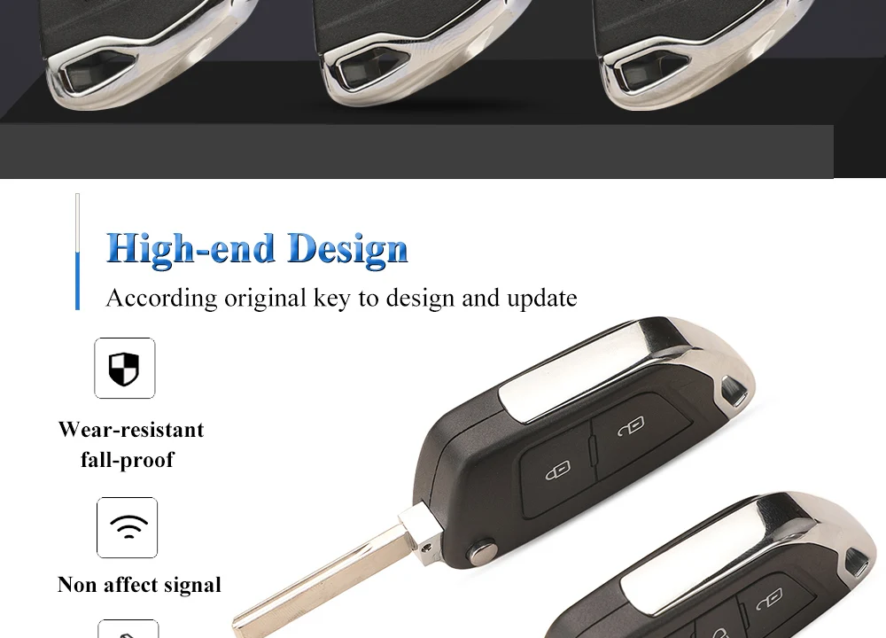 jingyuqin For Peugeot 107 207 307 407 306 308 408 508 3008 4008 Partner CE0523 CE0536 Modified Filp Remote Car Key Shell Case