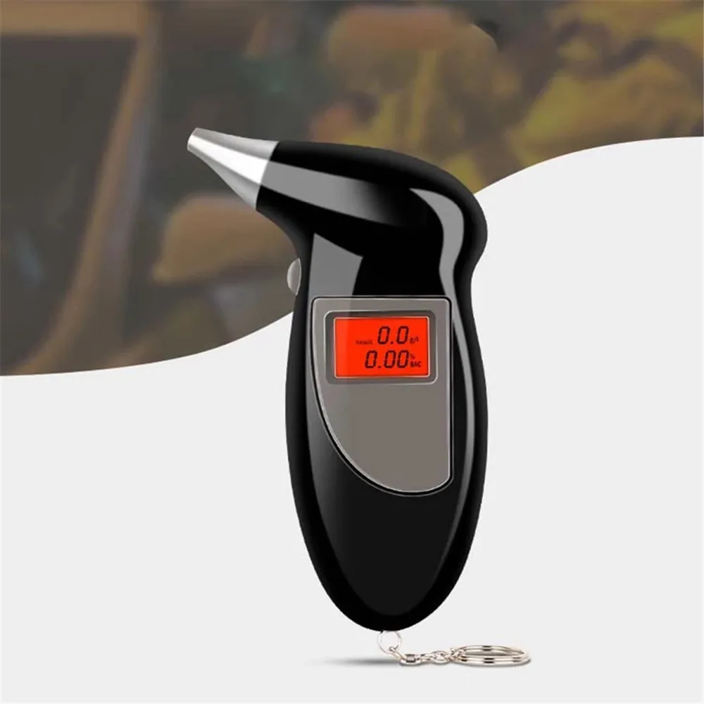 LCD Breath Alcohol Tester with 5 Mouthpieces Professional Digital Breathalyzer Alcohol Detector for Home Display Drunk Driving