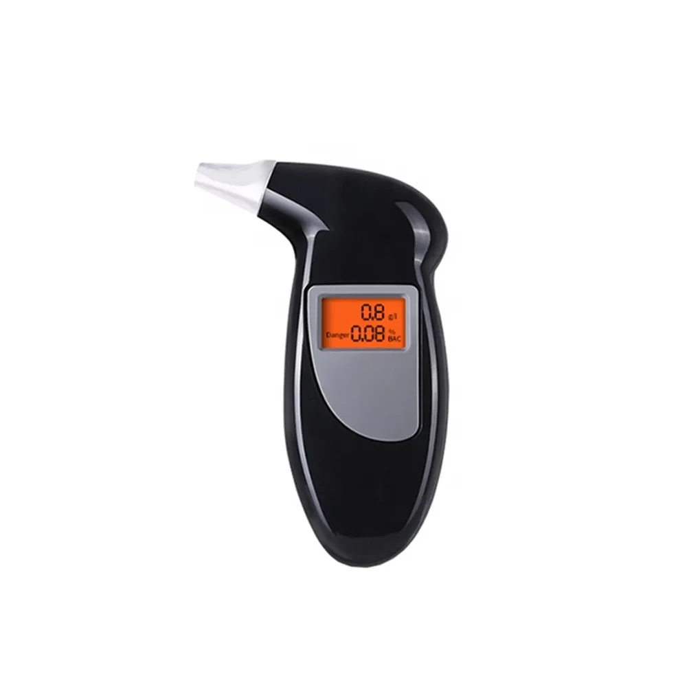 LCD Breath Alcohol Tester with 5 Mouthpieces Professional Digital Breathalyzer Alcohol Detector for Home Display Drunk Driving
