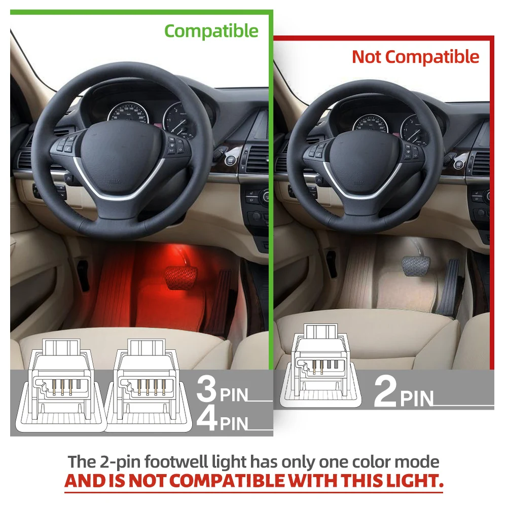 LED Under Dash Courtesy Footwell Ambient Lighting Module For BMW 1 2 3 4 5 6Series F20 F21 F22 F23 F30 F31 F34 F32 F36 M2 M3 M4