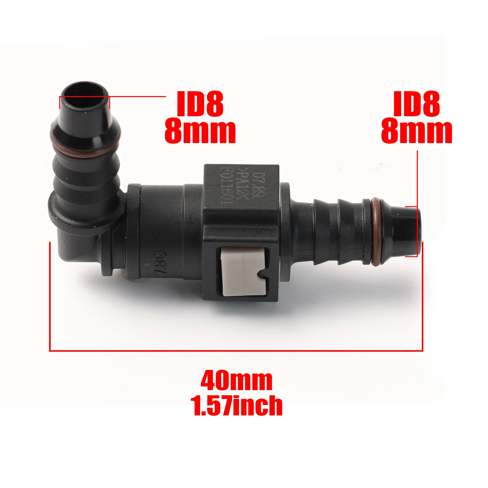 High Quality Durable Automotive Fuel Quick Connector 90°7.98mm 5/16'' ID8 Elbow Quick Rlease Connect Fuel Nylon Hose Adapter