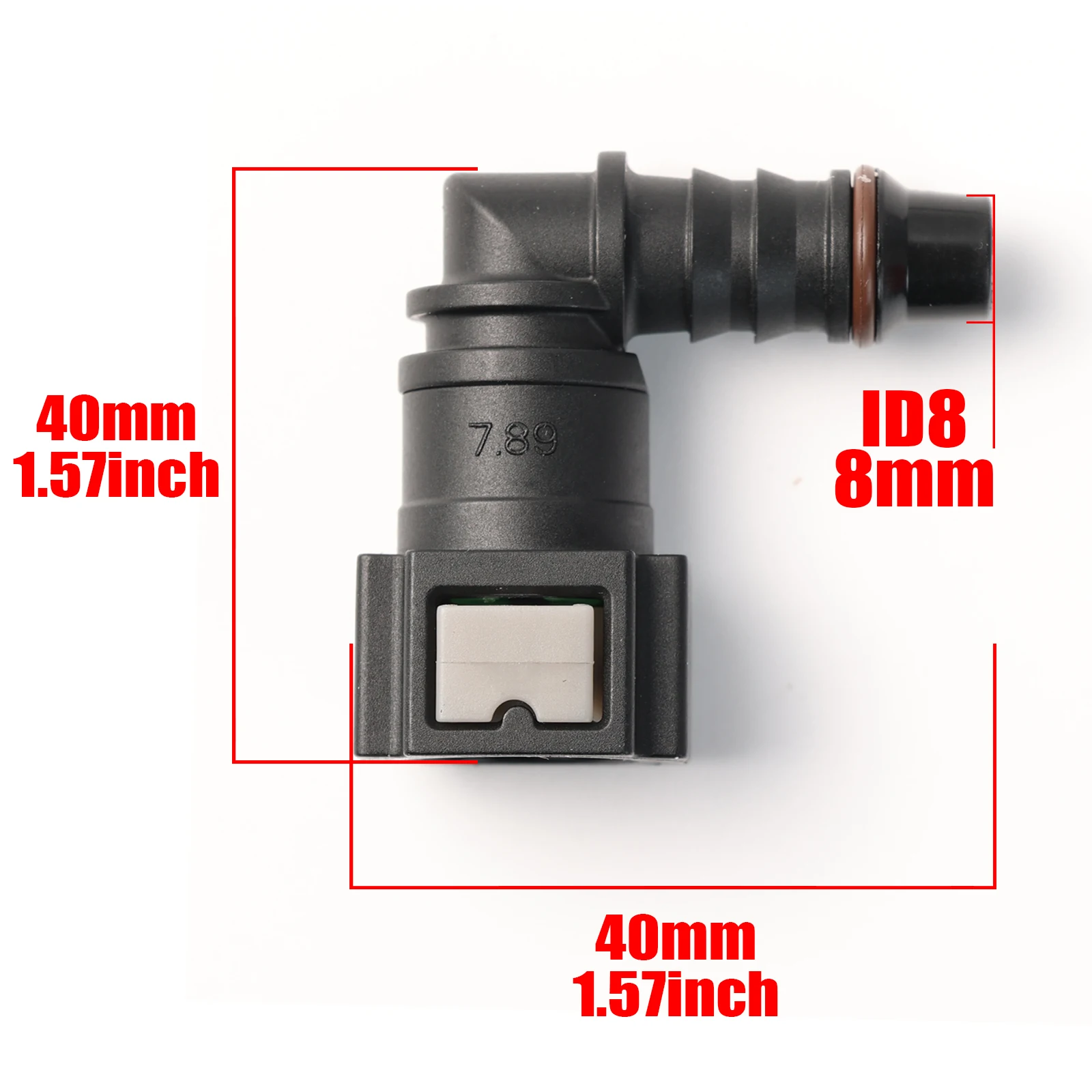 High Quality Durable Automotive Fuel Quick Connector 90°7.98mm 5/16'' ID8 Elbow Quick Rlease Connect Fuel Nylon Hose Adapter