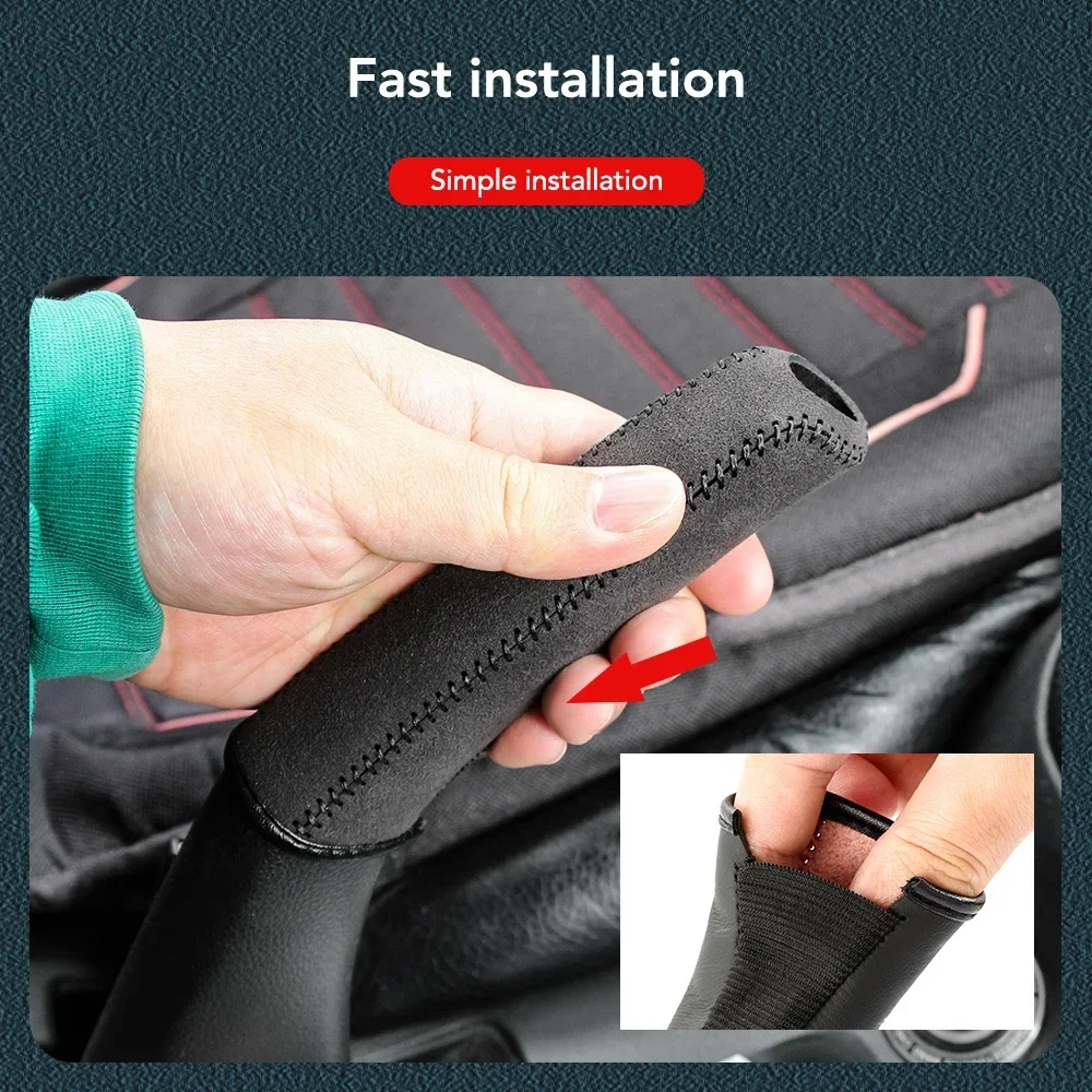 New Suede Style Handbrake Sleeve Leather Handbrake Grips Cover Car Interior Accessories