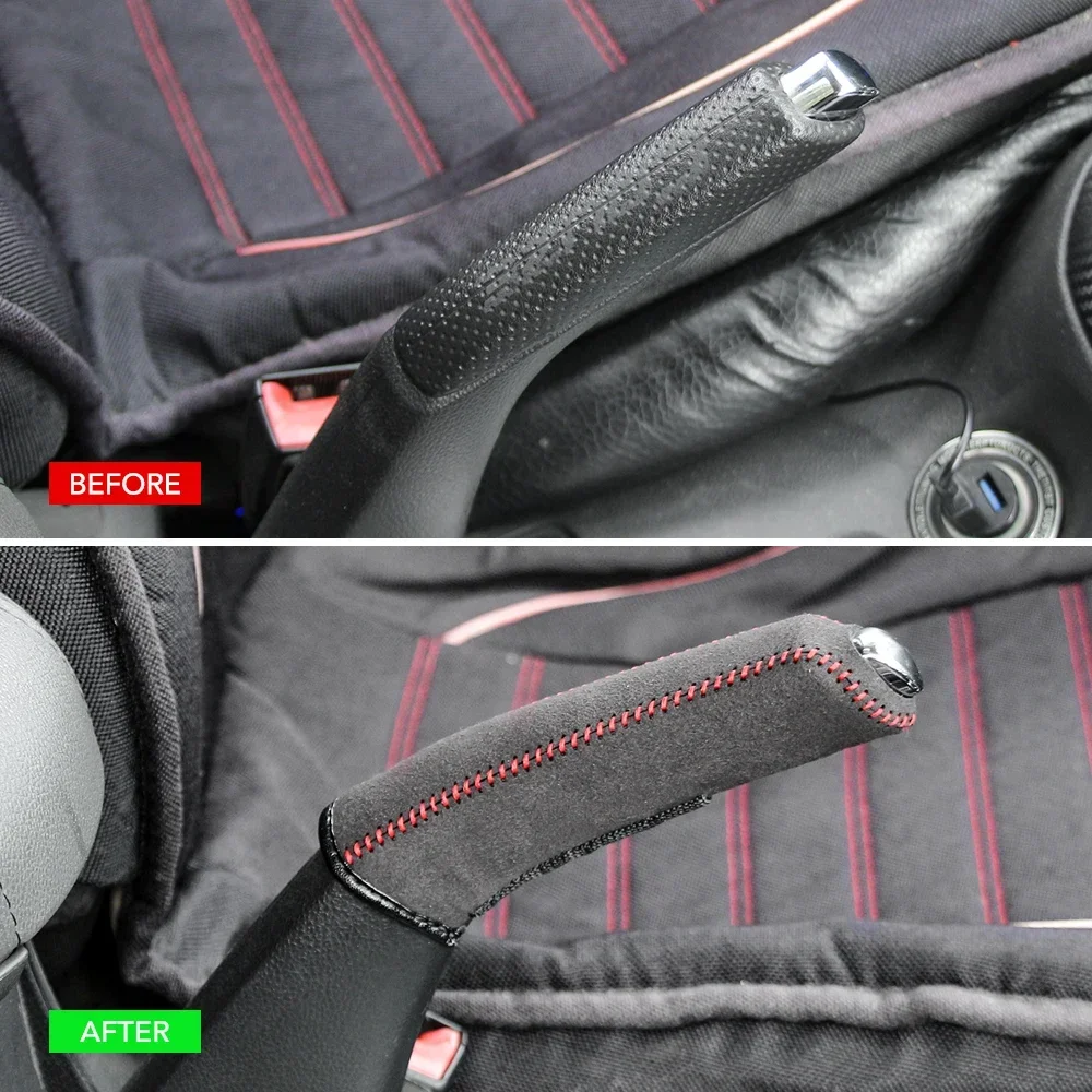 New Suede Style Handbrake Sleeve Leather Handbrake Grips Cover Car Interior Accessories