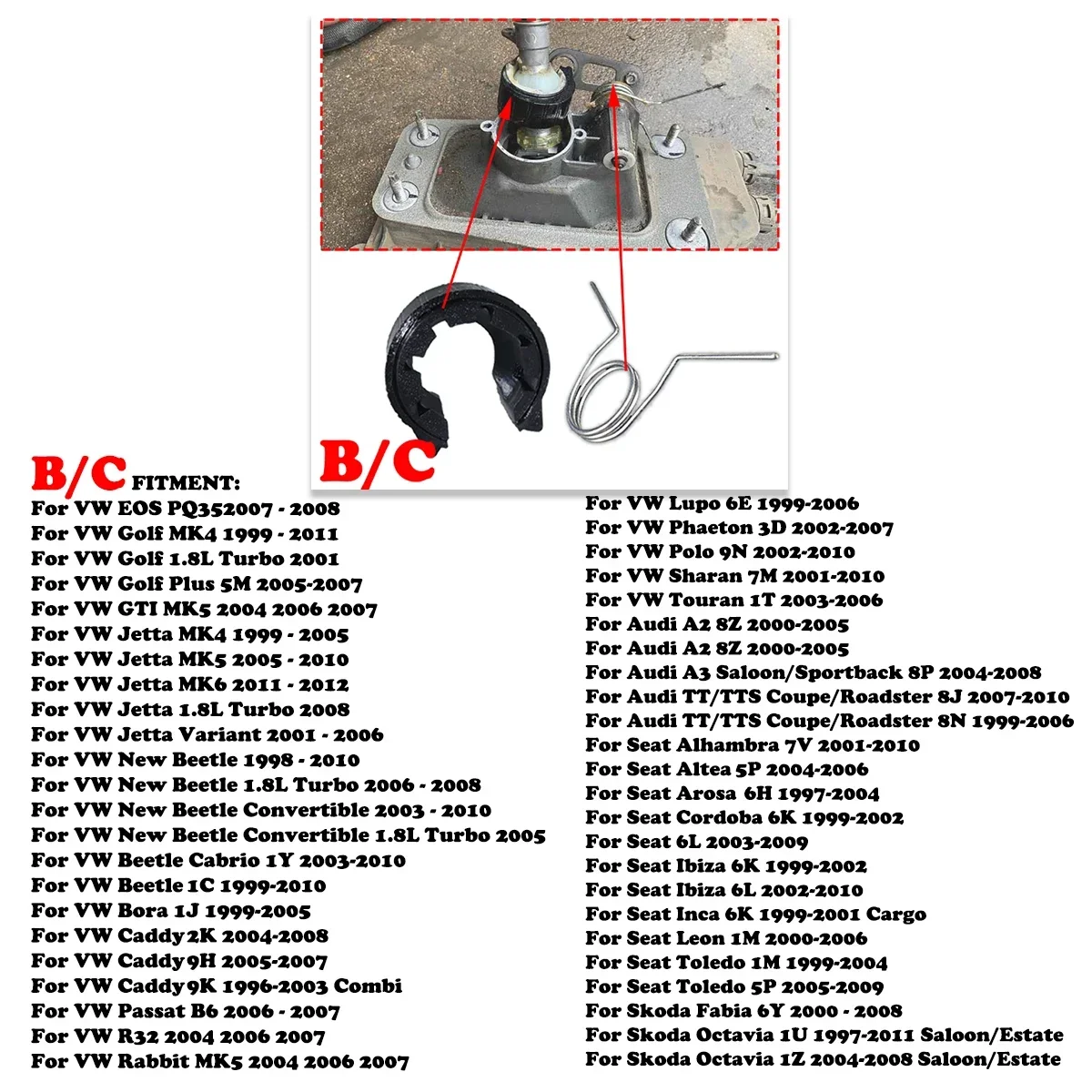 Gearbox Repair Kit For VW Audi Seat Skoda MT Trans Shifter First Gear Getter Reverse Lever Change Selector Linkage Bushes Spring