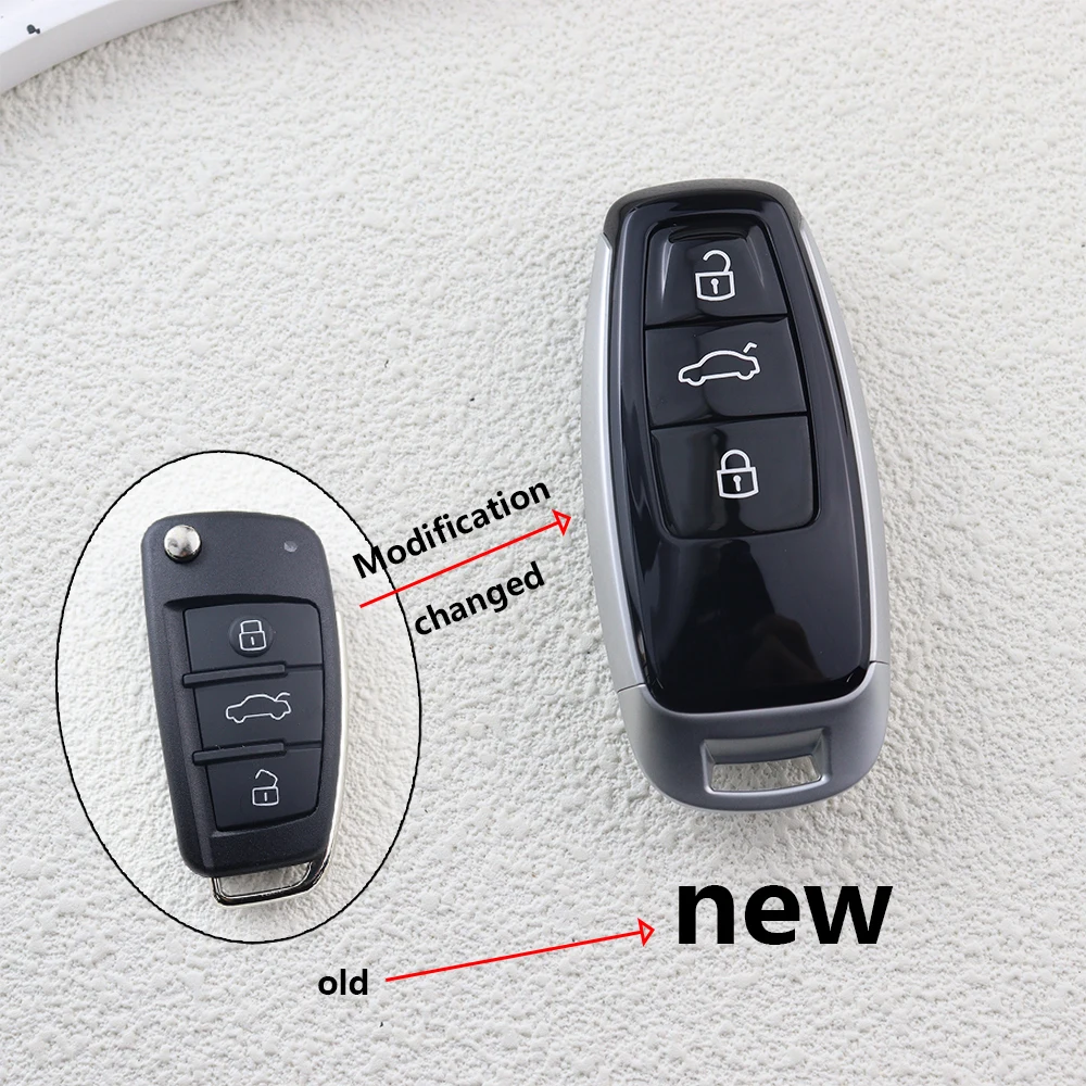 Modification/Upgrade Folding Car Key Fob Case Shell Housing for Audi A4 A4L A6 A6L Q7 TT A3 Q3 Q2L A5 S3 RS3 RS5 S1 Q2 Q5 Q7 A8