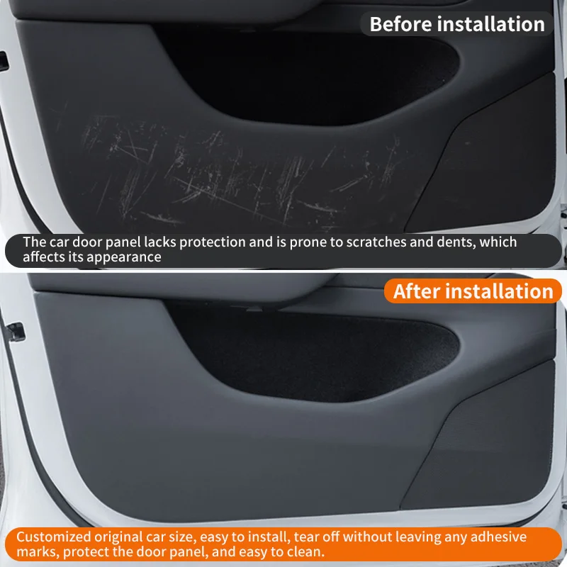 For Tesla Model Y Juniper/6-seater Tesla Model YL Door Panel Protector, Model 3 Highland Front and Rear Door Kick Pads, 4pcs