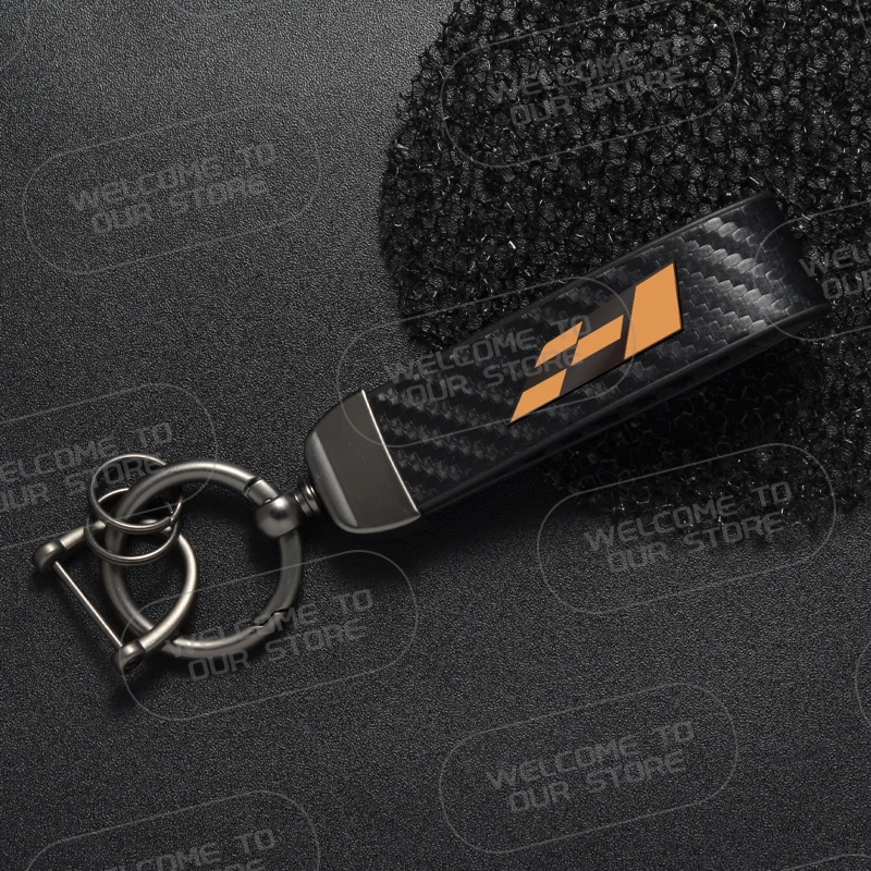 Leather For Race Flag Logo Keyring Emblem Cordoba Tarraco Ibiza Leon VZ Ateca Mii FR Car Carbon Fiber Rope Keychain Key Ring