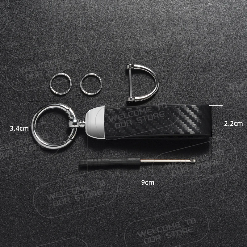 Leather For Race Flag Logo Keyring Emblem Cordoba Tarraco Ibiza Leon VZ Ateca Mii FR Car Carbon Fiber Rope Keychain Key Ring