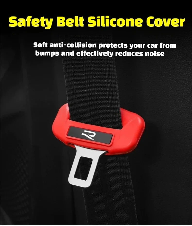 Silicone Seat Belt Cover for VW Golf 7/7.5/8 Golf Jetta Passat - Noise Reduction, Aesthetic Design, Secure Fit & Easy Install