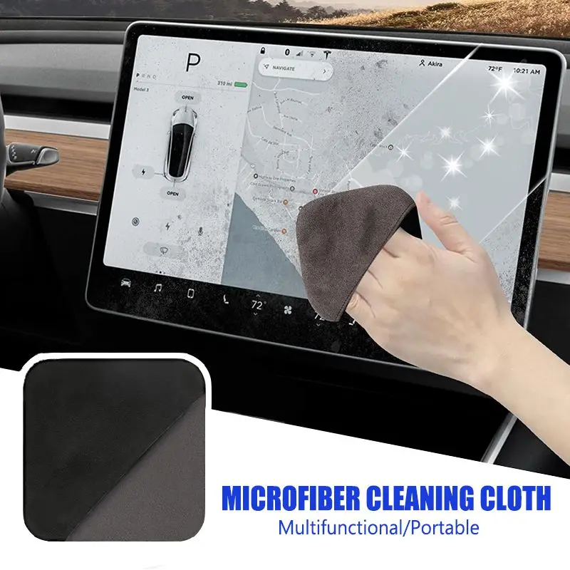 1/2pcs Car Touch Screen Cleaning Cloth, Double Side Microfiber Cleaning Cloth for Car and Glass Screens for Laptops