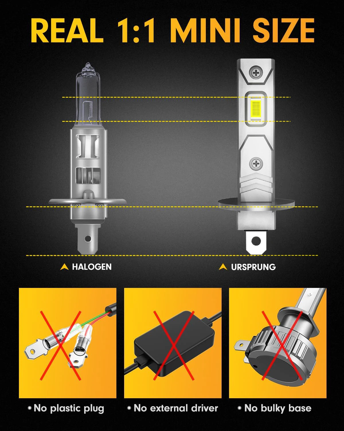 2Pcs LED H1 H3 Car Headlight 9005 9006 H8 H9 H11 H16 880 6000K White High Low Beam Fog Lamps Light Bulbs12000Lm 12V 100W