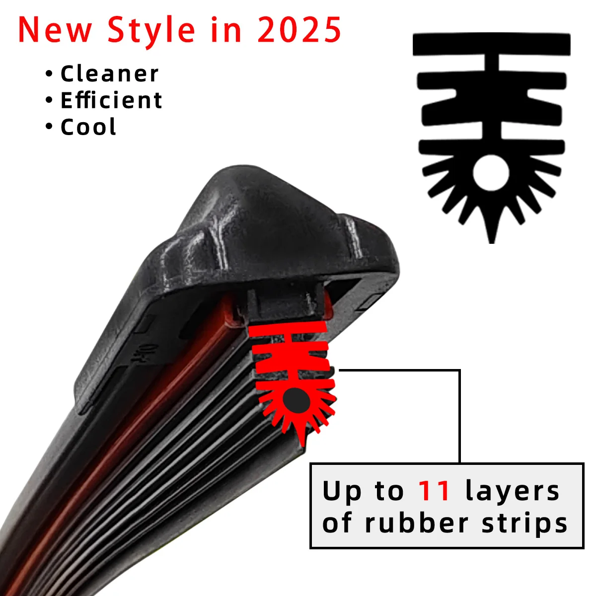 Wiper 11 Layer Rubber Strip Car Windshield Wiper Blade Universal J/U-Shaped Wiper Blade 14"15"16"17"18"19"20"21"22"24"26"28"