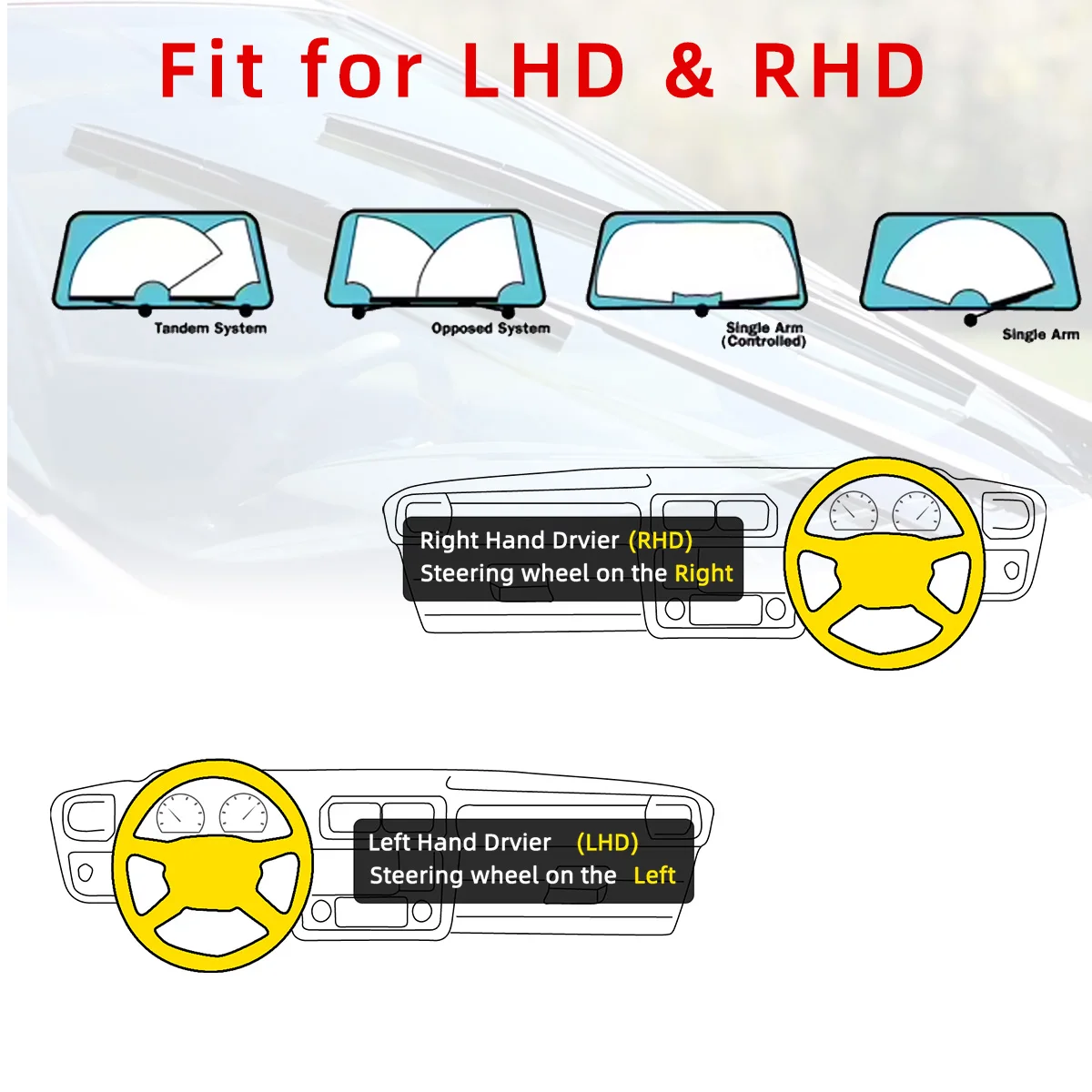Wiper 11 Layer Rubber Strip Car Windshield Wiper Blade Universal J/U-Shaped Wiper Blade 14"15"16"17"18"19"20"21"22"24"26"28"