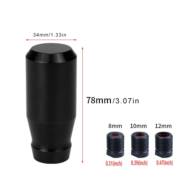 78mm Gear Shift Knobs Universal Aluminum Alloy Weighted Shifter Knobs Metal Gear Lever Stick Handle Gear Shifter Gear Head Knob