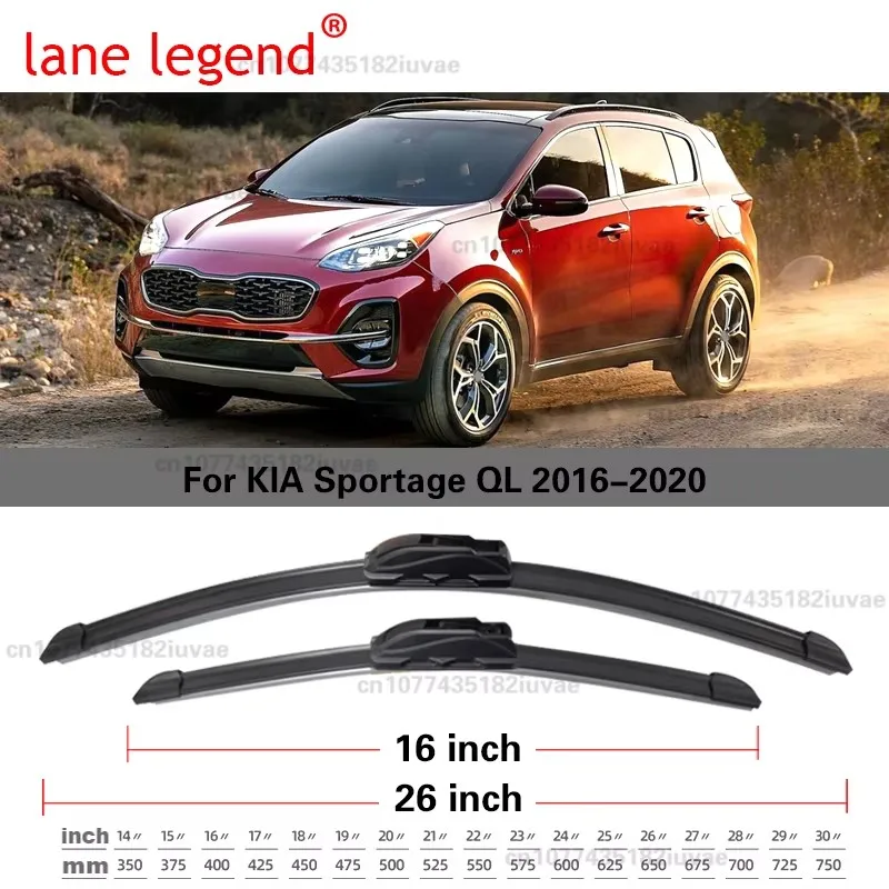 3PCS Car Wiper For KIA Sportage QL 2016 - 2020 Front Rear Wiper Blades Windshield Windscreen Brushes Auto Accessories 2017 2018