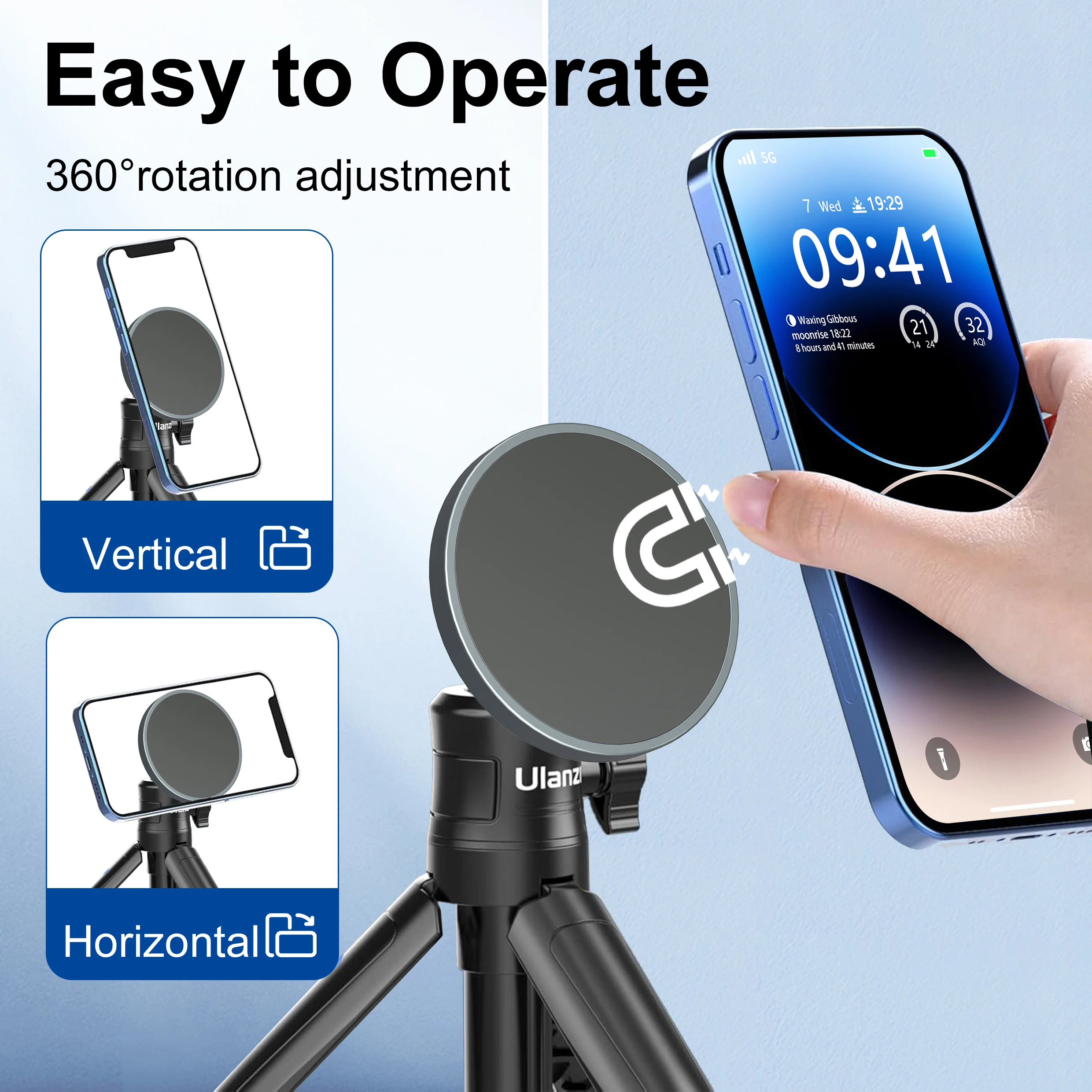 1/4" Mount for MagSafe - Lightweight and Compact, Magnetic Tripod Adapter for iPhone 13/12 Pro/Pro Max/Mini, Magsafe Case/Cover,