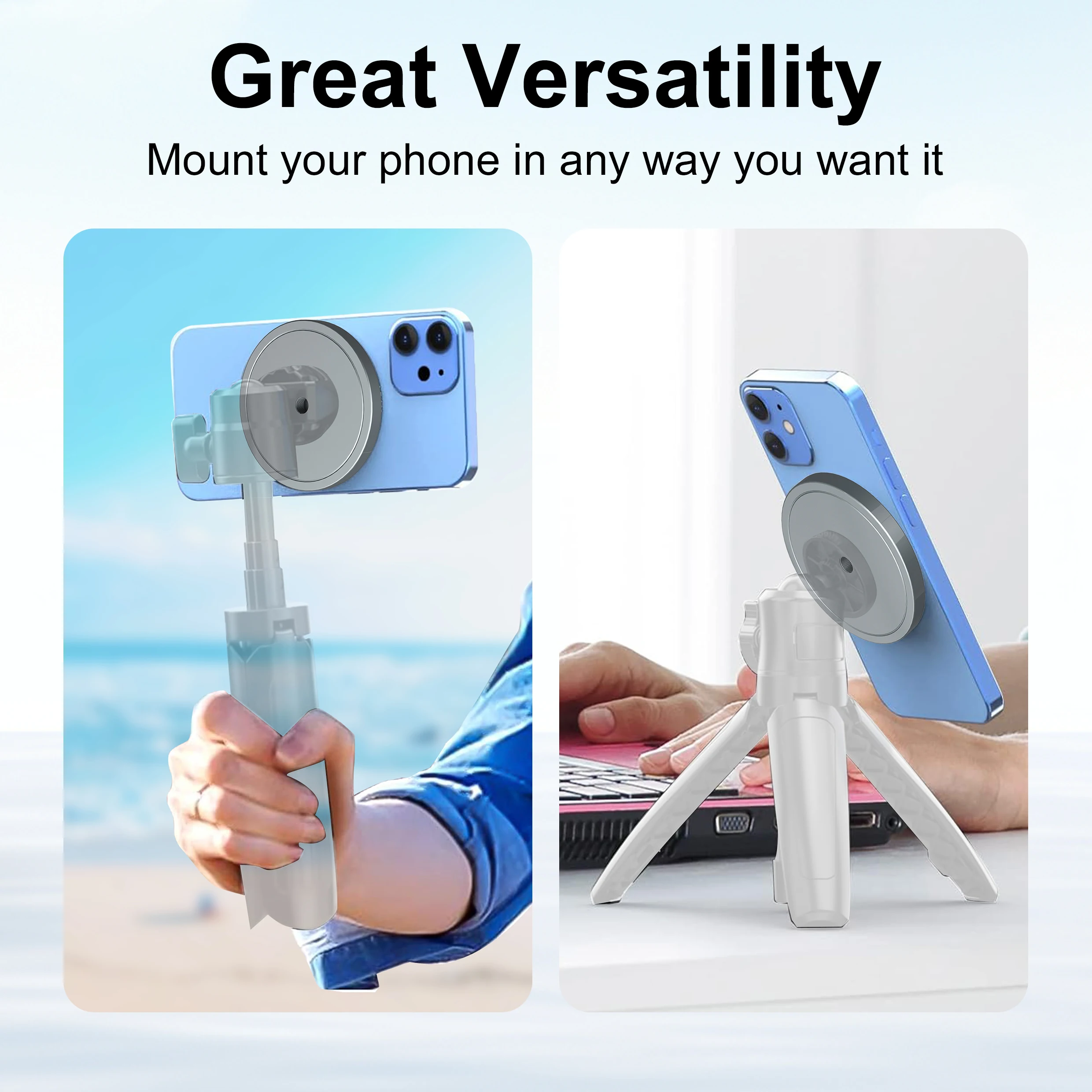 1/4" Mount for MagSafe - Lightweight and Compact, Magnetic Tripod Adapter for iPhone 13/12 Pro/Pro Max/Mini, Magsafe Case/Cover,