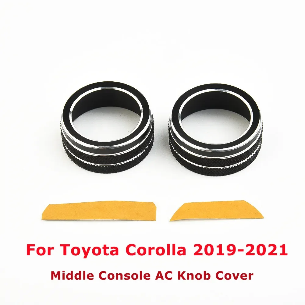 For Toyota Corolla 2019 2020 2021 2Pcs Car AC Climate Control Knob Trim Button Cover Auto Accessories Car AC Control Knobs Ring