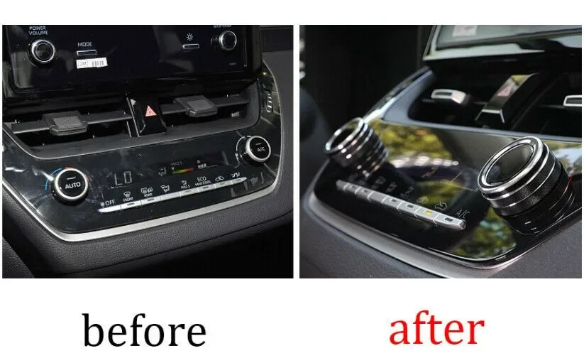 For Toyota Corolla 2019 2020 2021 2Pcs Car AC Climate Control Knob Trim Button Cover Auto Accessories Car AC Control Knobs Ring