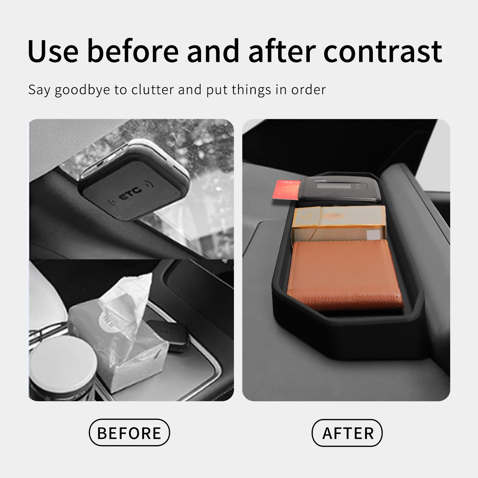 LUCKEASY for Kia EV9 2024-2025 Dashboard Storage Tray Car Interior Accessories Central Control Screen Rear Storage Pad