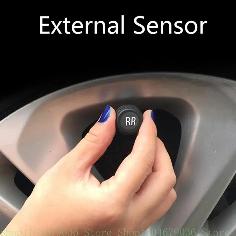 TPMS Car Tire Pressure Monitoring System Wireless Solar Power Security Device Adjustment Durable External Sensors