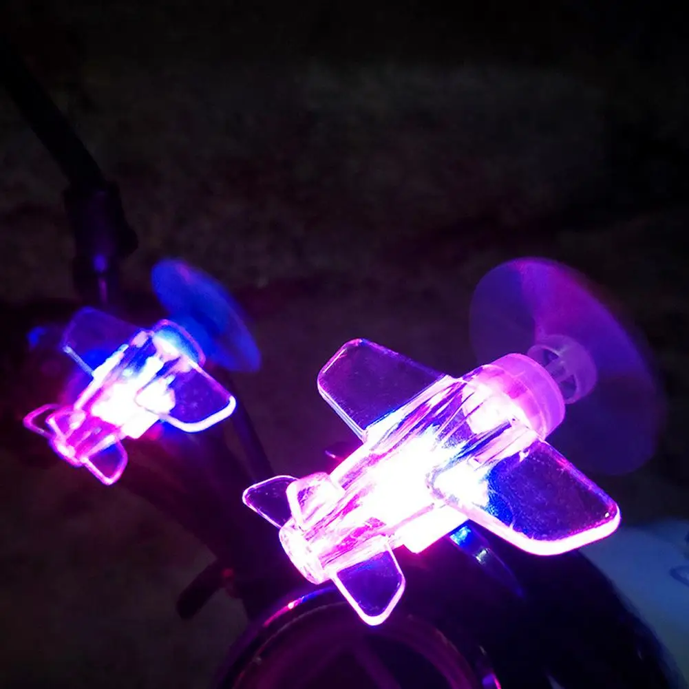 Motorcycle & Car Electric LED Colorful Lights Rotatable Airplane Wind-Powered Airplane Decor Car Motorcycle Bikes Bicycle Decor