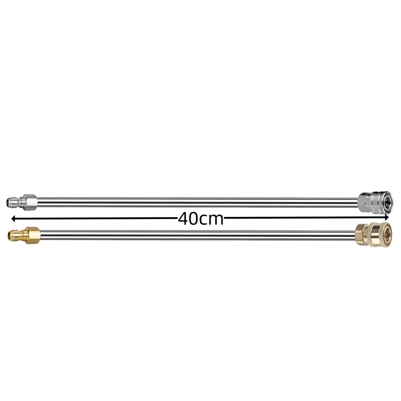 40cm Quick Plug Extension Rod High Pressure Water Gun Stainless Steel Cars Accessories Extension Rod Portable Pressure Washer