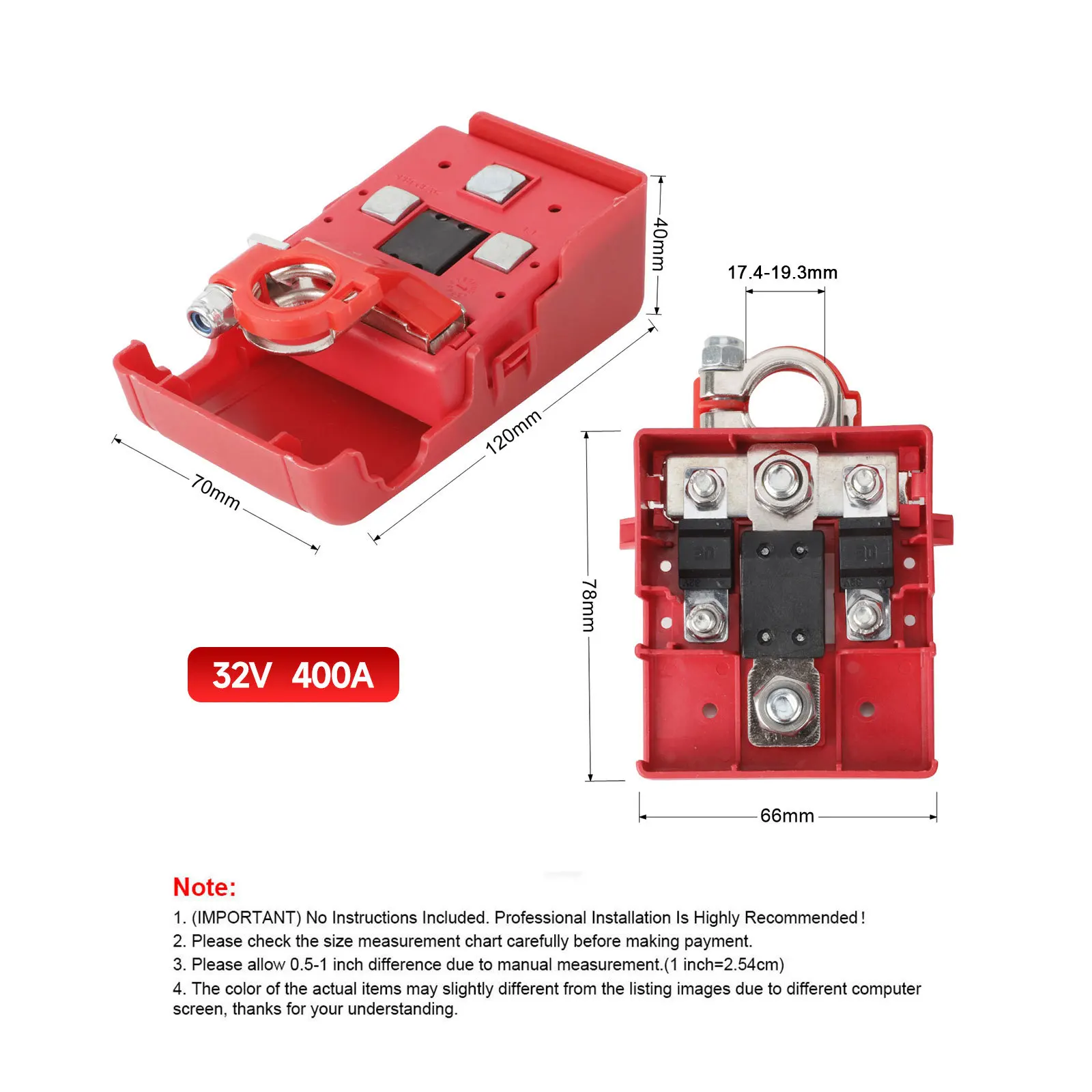 Battery Terminal Fused 32V 400A Car Release Distribution Clamp Connectors For OPEL Movano 1998 – 2003 Terminals For Car Battery