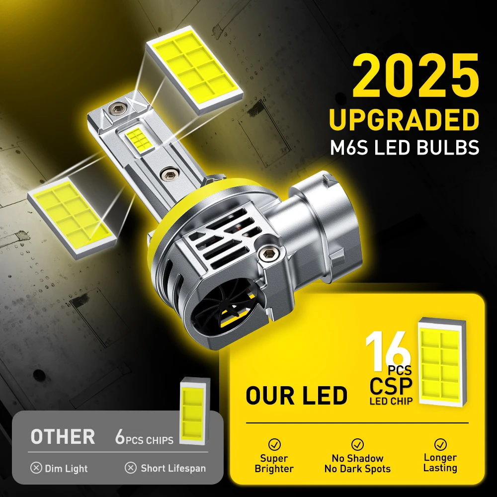 2Pcs AUXITO H11 LED Headlights Turbo Canbus White 70W High Power H8 H9 H11 Headlight Kit For Toyota Ford VW No Error 30000LM 12V