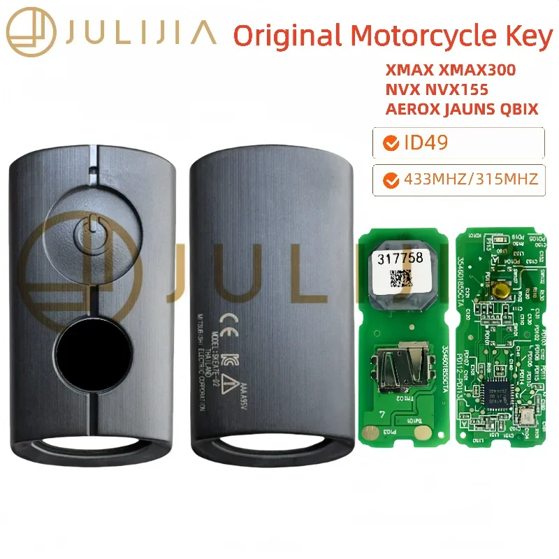 JULIJIA Original B74H626102 Remote Keyless Smart Key 434Mhz Motorcycle For Yamaha Aerox Fazzio Freego Xmax Filano Lexi Nmax 2020