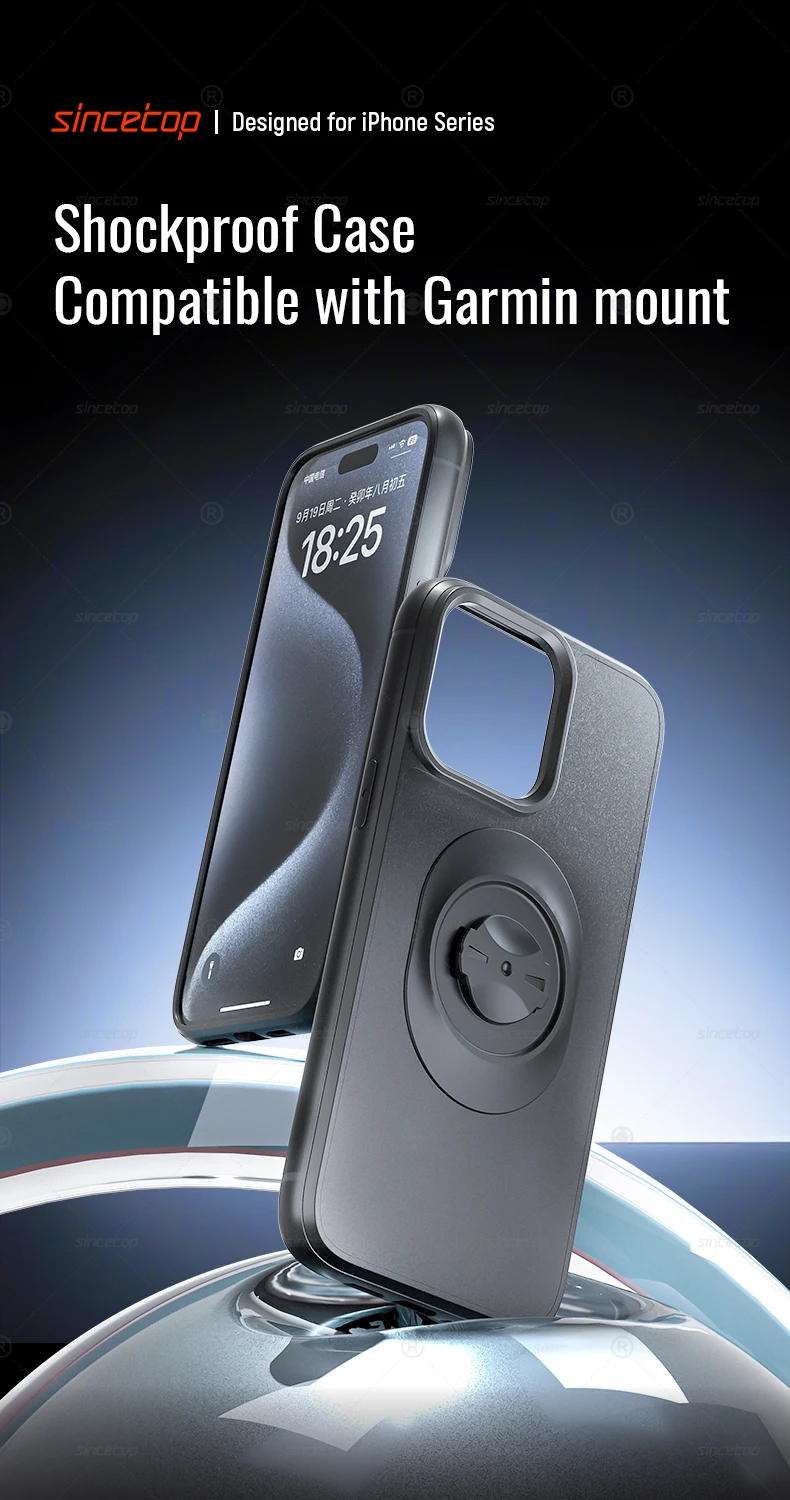 Shockproof Case for Garmin Bike Mounts / Holders For Apple iPhone 17 16 15 14 13 12 11 8 7 Pro X Max Plus SE Protective Cover