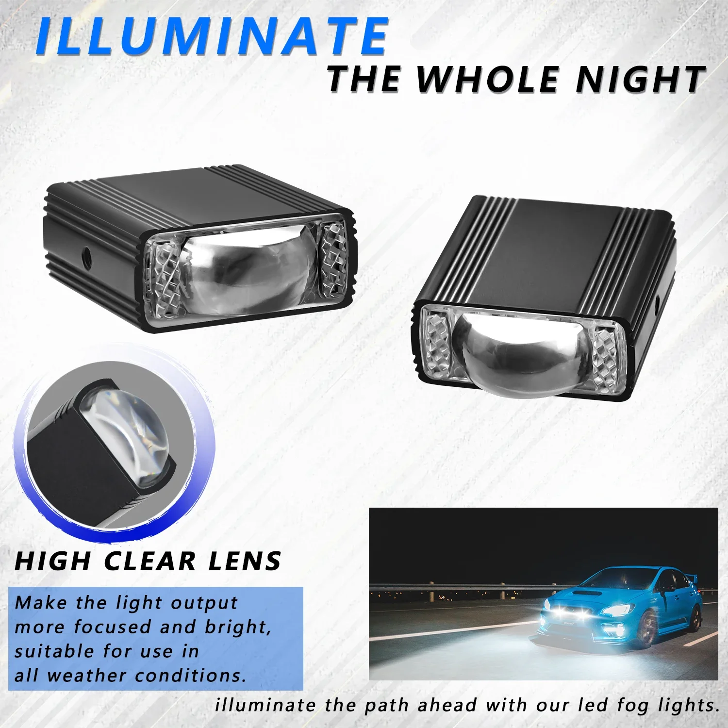 1.5inch Work High/Low Len Fog Lamps for Led Spotlight Long Range Auxiliary Motocross Fog Light Off Road Super Brighter 12V 24V