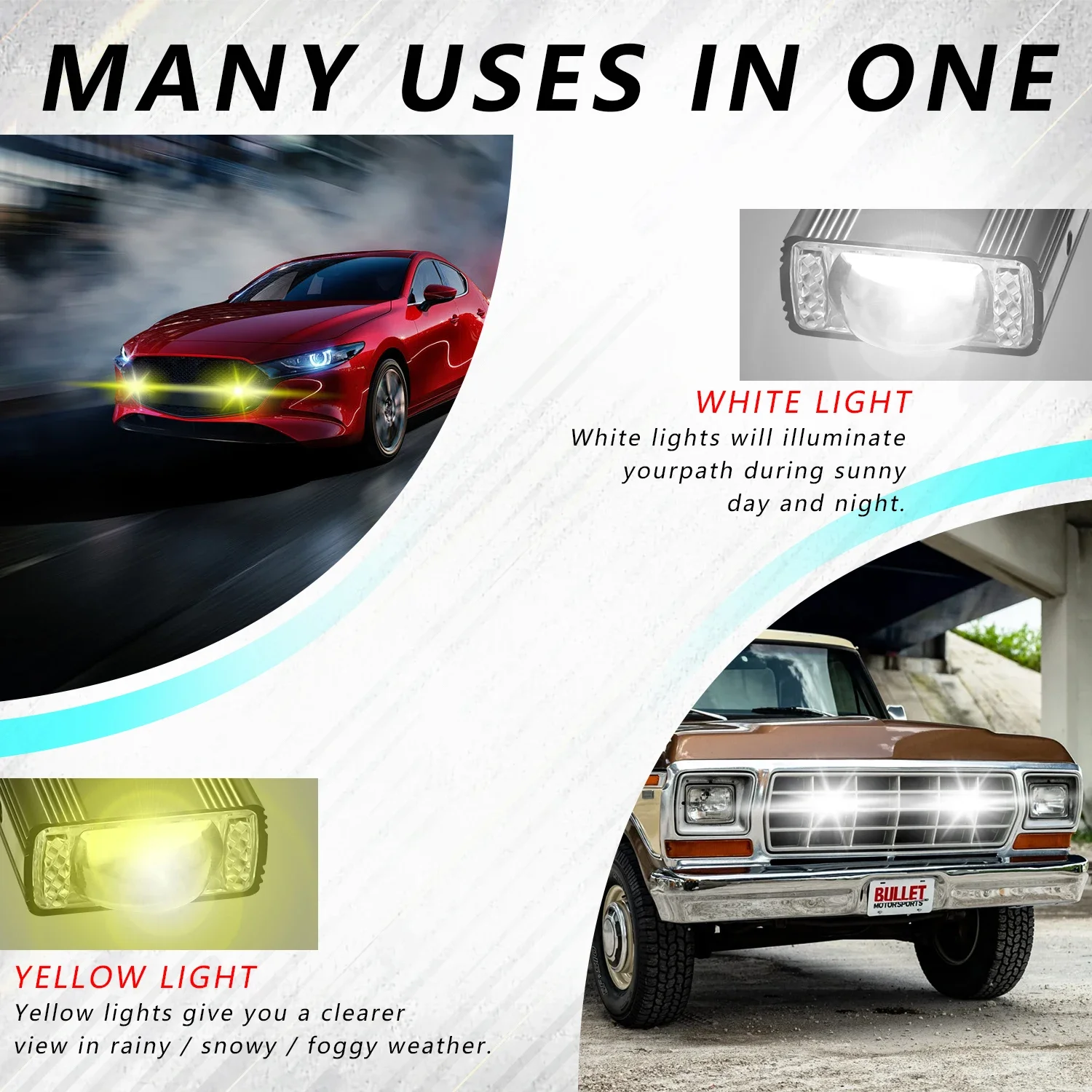 1.5inch Work High/Low Len Fog Lamps for Led Spotlight Long Range Auxiliary Motocross Fog Light Off Road Super Brighter 12V 24V