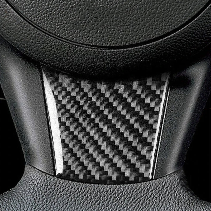 Car Steering Wheel Buttons Panel Trim Decoration for BMW 5 Series E60 2004-2010 Carbon Fiber Cover Sticker Interior Accessories