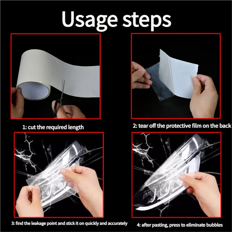 Transparent Repair Tape - Strong High-Adhesion Waterproof Car Tail Light Cover Crack Fix, Electric Vehicle Shell Repair Tape