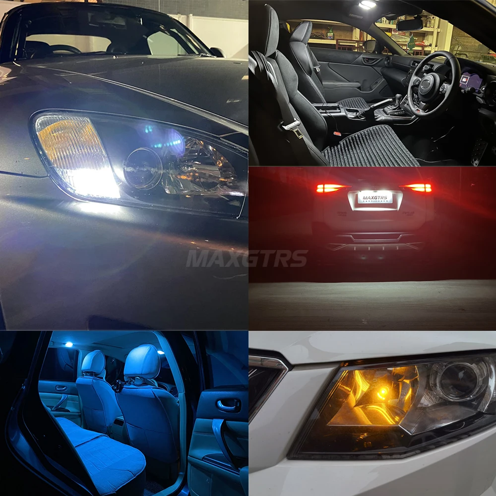 2Pcs Canbus T10 LED W5W LED Bulb No Error Car Interior Trunk Lights Side Marker License Plate Lamp White Super Bright
