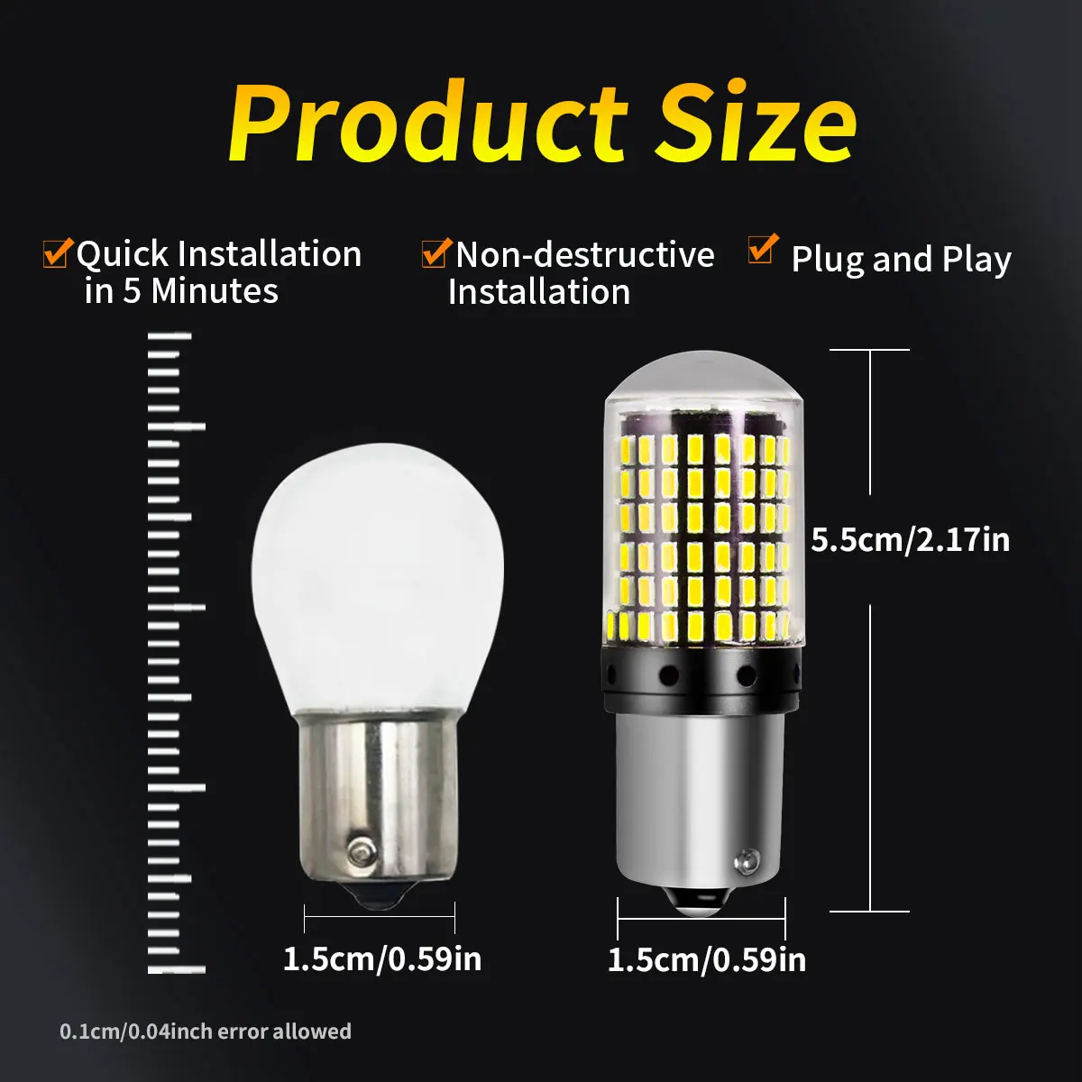 Smart Chips 2Pcs 1156 BA15S 1157 Bay15d Car LED Reverse Light Bulbs for Car Rear Tail Turn Signal Reverse Brake Running Lights