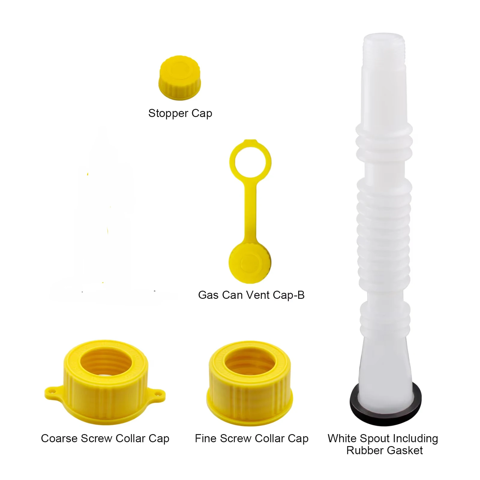 1~5 Set Gas Can Spout Replacement Car Flexible Pour Nozzles Gasket Kit with Collar Caps Stopper and Spout Cover Car Accessories