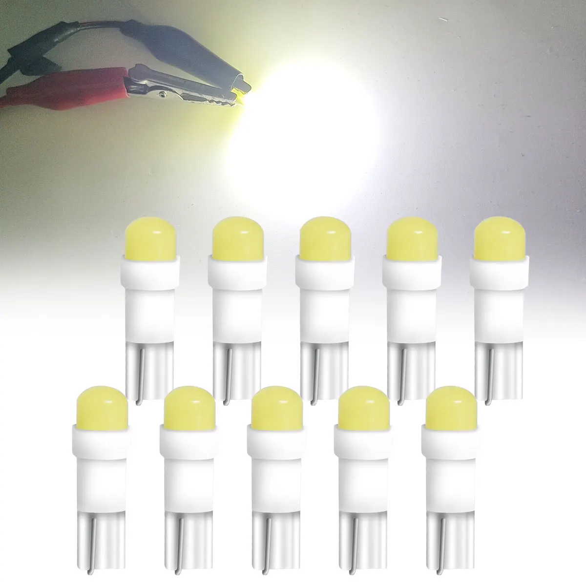 10PCS T5 LED Lights W1.2W W3W LED Car Interior Light Auto Side For Car Turn Signal Dome Door Reading Backup Clearance Lights