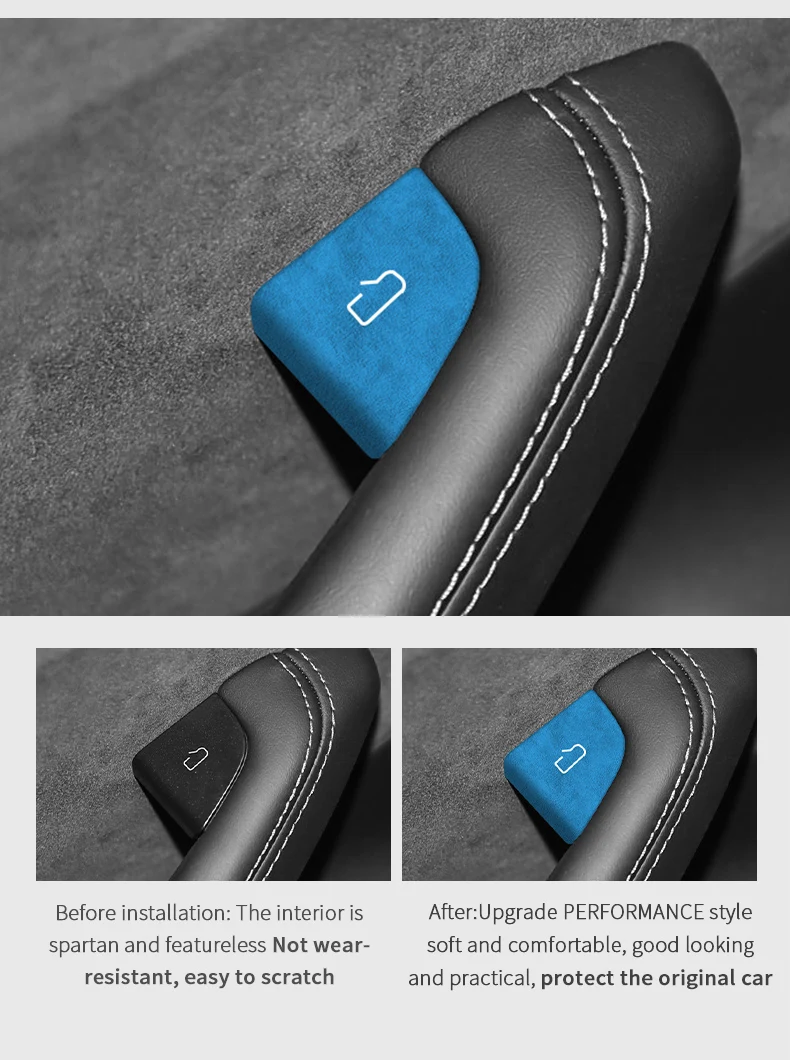 Made of Alcantara For Tesla Model 3 (2024-) Model Y(2025-) Door Switch Button Cover Trim Sticker Car Interior Tuning Accessories