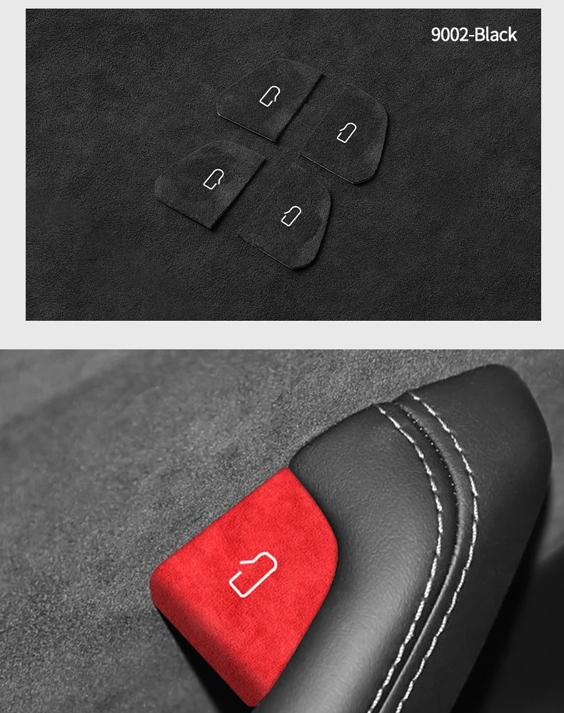 Made of Alcantara For Tesla Model 3 (2024-) Model Y(2025-) Door Switch Button Cover Trim Sticker Car Interior Tuning Accessories