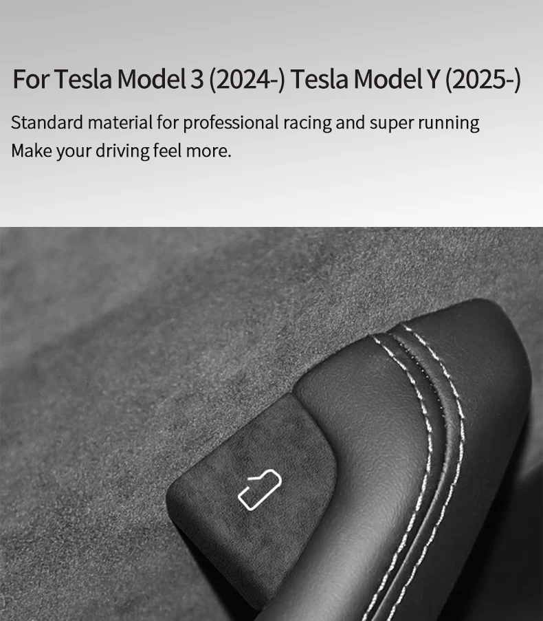 Made of Alcantara For Tesla Model 3 (2024-) Model Y(2025-) Door Switch Button Cover Trim Sticker Car Interior Tuning Accessories