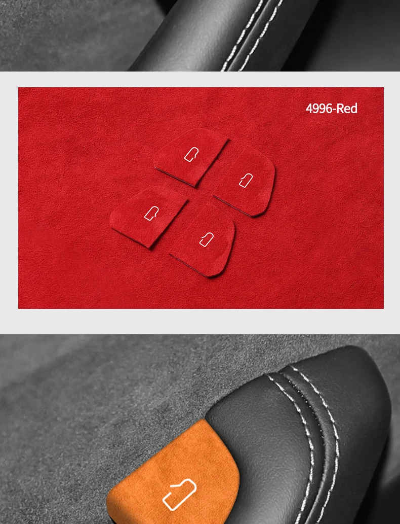 Made of Alcantara For Tesla Model 3 (2024-) Model Y(2025-) Door Switch Button Cover Trim Sticker Car Interior Tuning Accessories