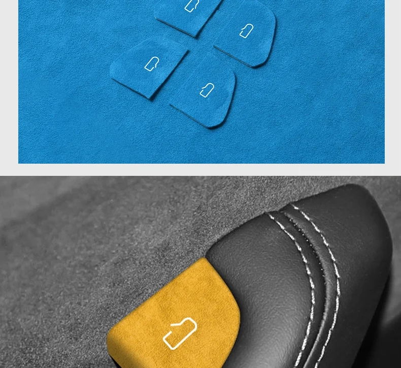Made of Alcantara For Tesla Model 3 (2024-) Model Y(2025-) Door Switch Button Cover Trim Sticker Car Interior Tuning Accessories