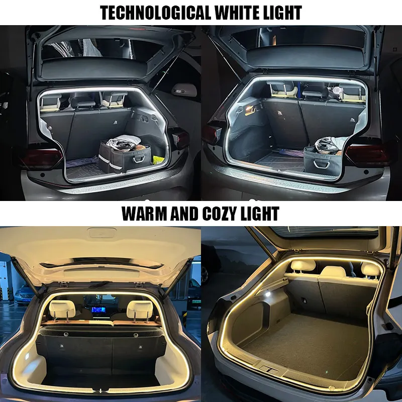 Car Trunk LED Light Strip 4M 13.12in Waterproof Atmosphere Light WhiteWarm